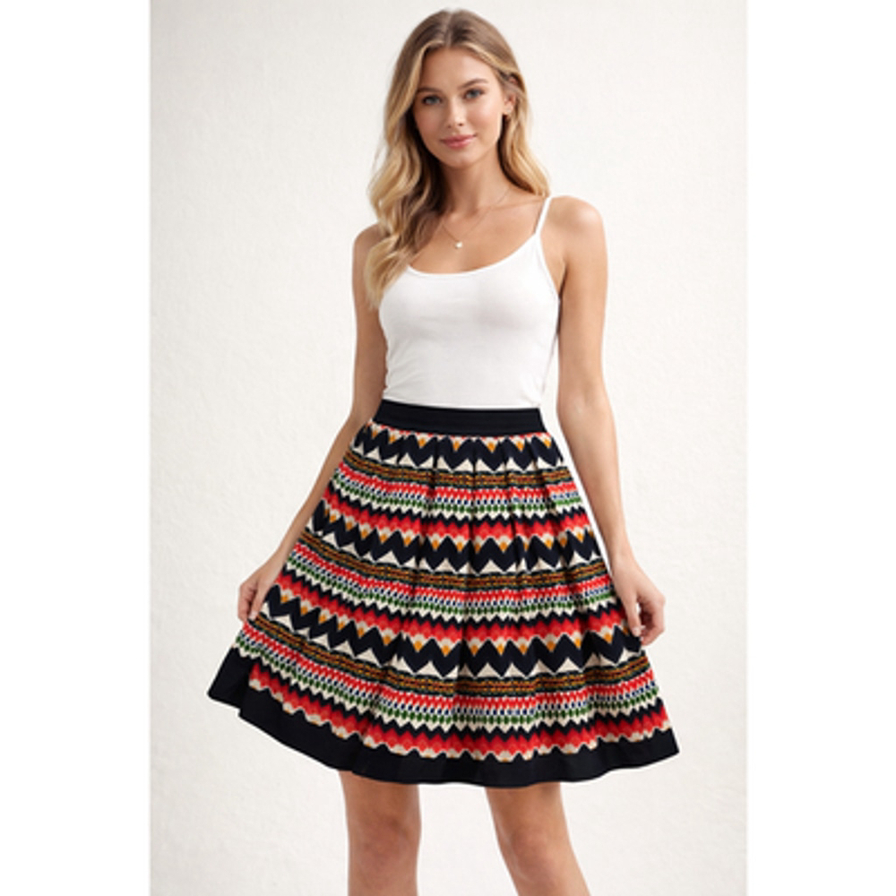 Anthropologie Fei Denpasar Pleated Skirt Multicolored Size 2